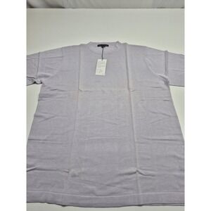 ENZONE Sweater Mens 3XL Lilac Lavender Silk Cotton Crewneck Short Sleeve READ